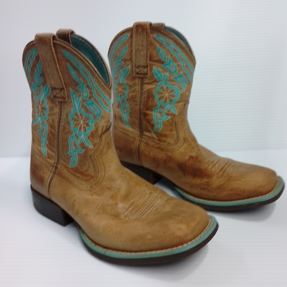 Ariat Brown and Teal Boots Youth